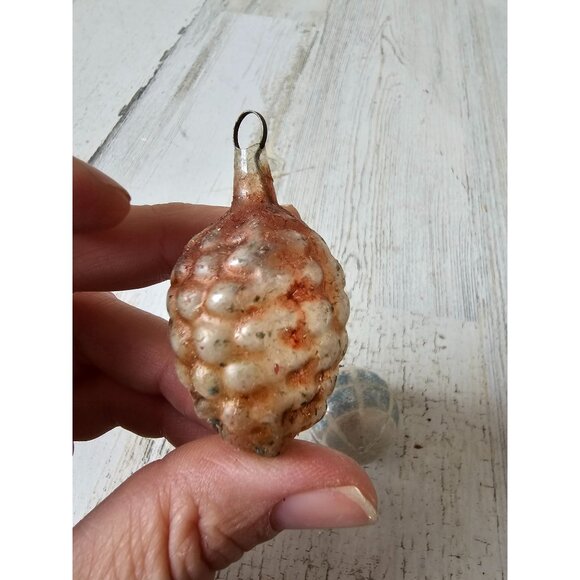 Antique glass grapes raspberry ball blue ornament Xmas tree set - Picture 2 of 11